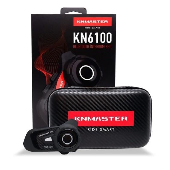 KNMASTER KN6100 Motosiklet Bluetooth İnterkom Seti KarbonKNMaster