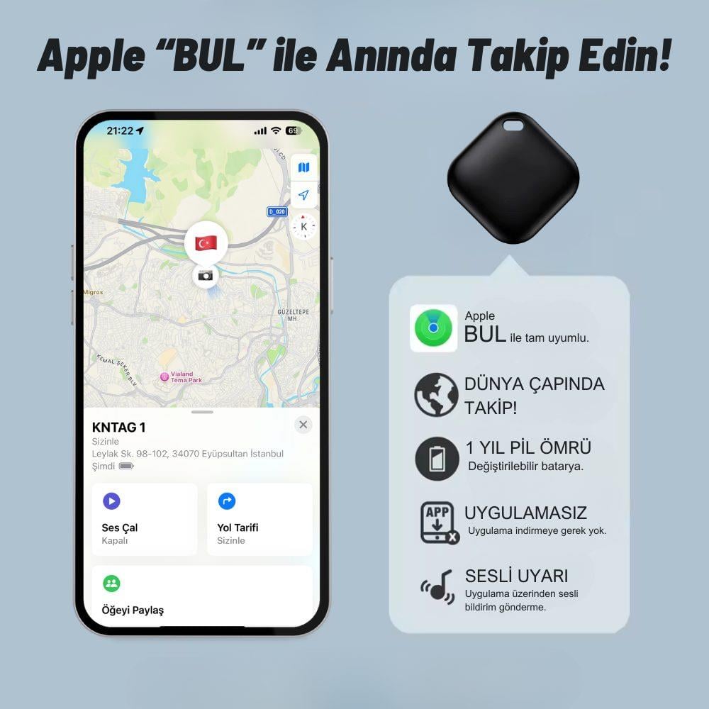 KNMASTER KNTAG 1 4'lü Akıllı Takip Cihazı