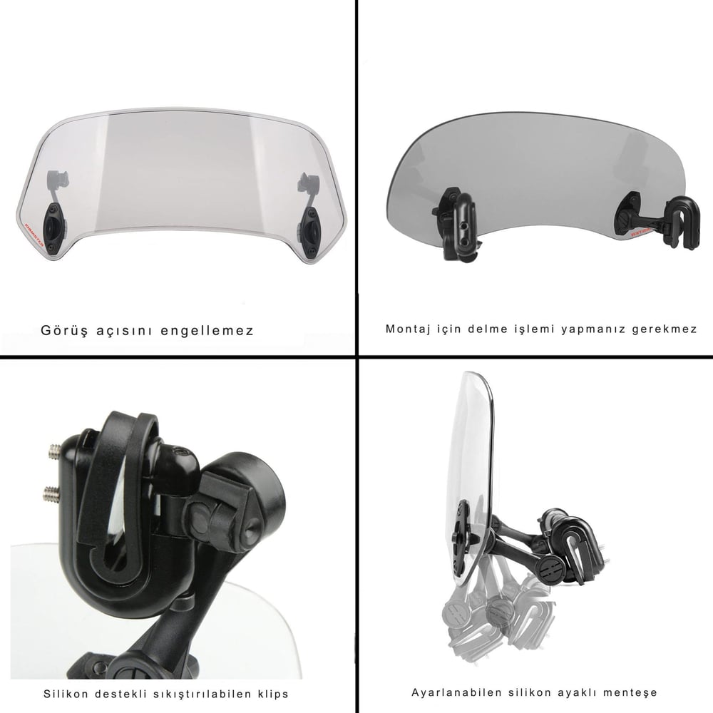 KNMASTER Motosiklet Ön Cam Uzatma (Deflektör) RS-300K