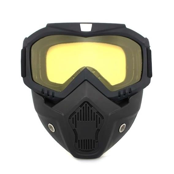 Motosiklet Kask Maskesi ve Gözlüğü MKM Sarı
