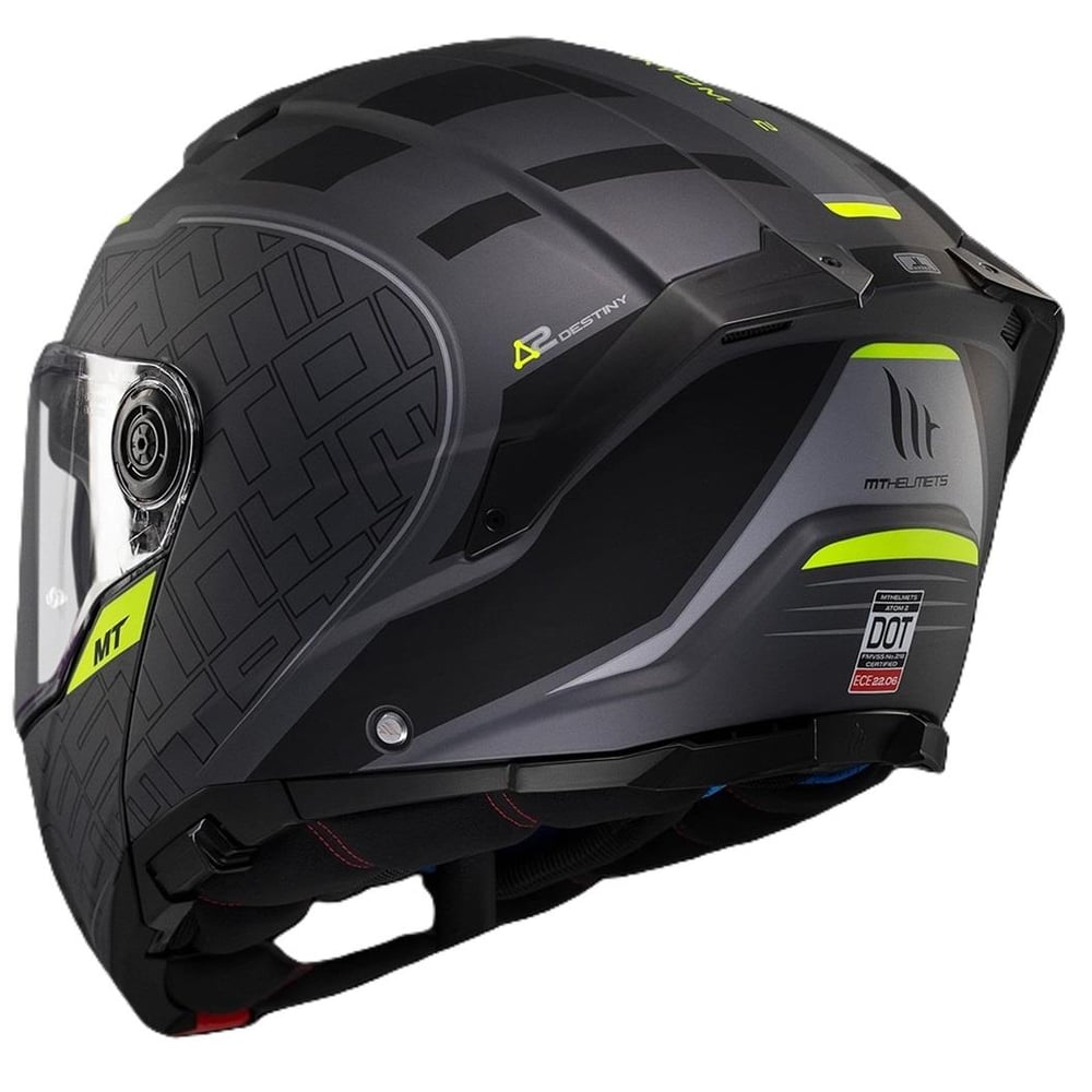 MT Atom 2 FU404SV Destiny C2 Matt Çene Açılır Motosiklet Kaskı