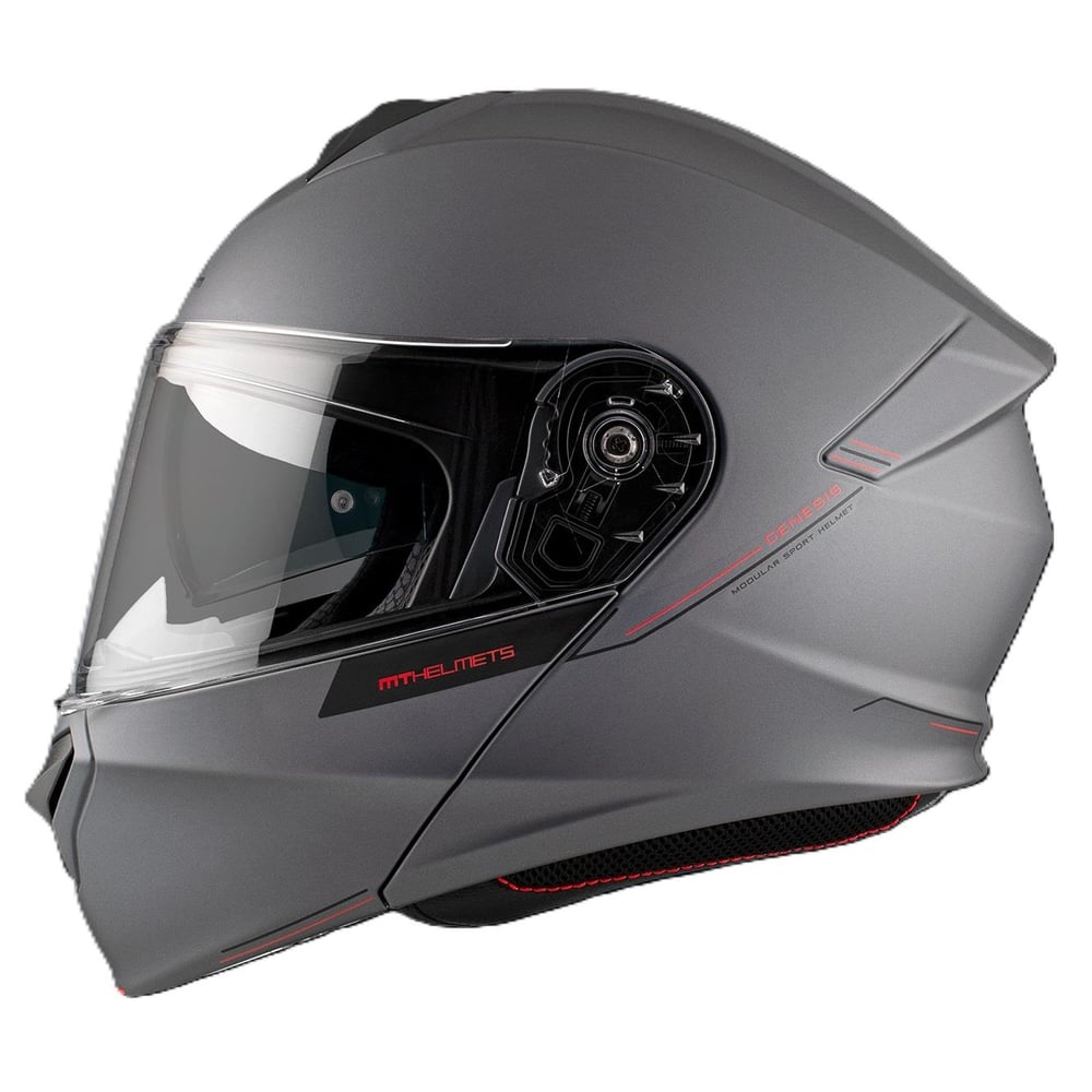 MT Genesis FU935SV Solid A2 Matt Titanium Çene Açılır Motosiklet Kaskı