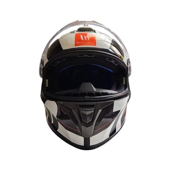 MT Targo Pro Biger B0 Gloss Pearl White Full Face Motosiklet Kaskı - (2XL Beden)