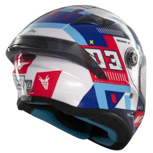 MT Targo S FF106B B5 Sergio Garcia Blue Full Face Motosiklet Kaskı