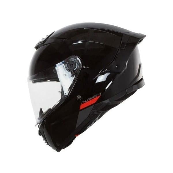 MT Thunder 4 SV FF118SV Solid A1 Gloss Siyah Full Face Motosiklet Kaskı