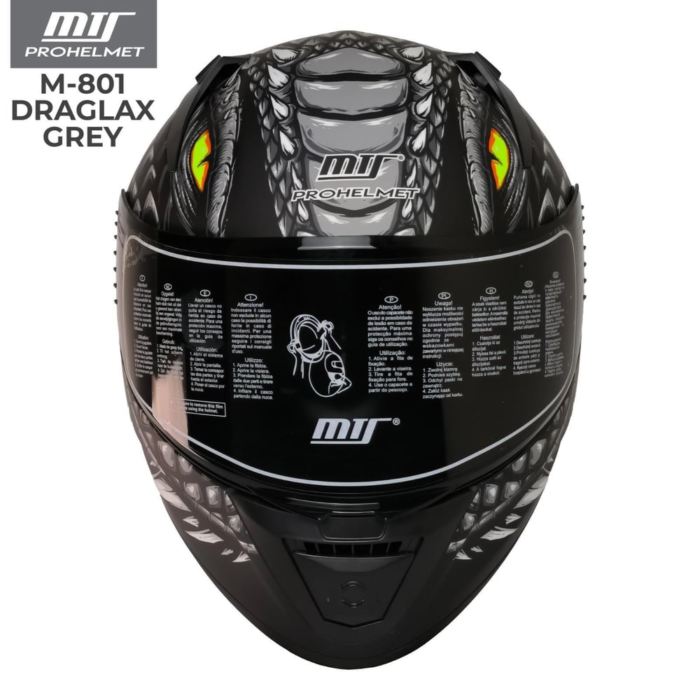 MTS 801 Draglax Grey Full Face Motosiklet Kaskı