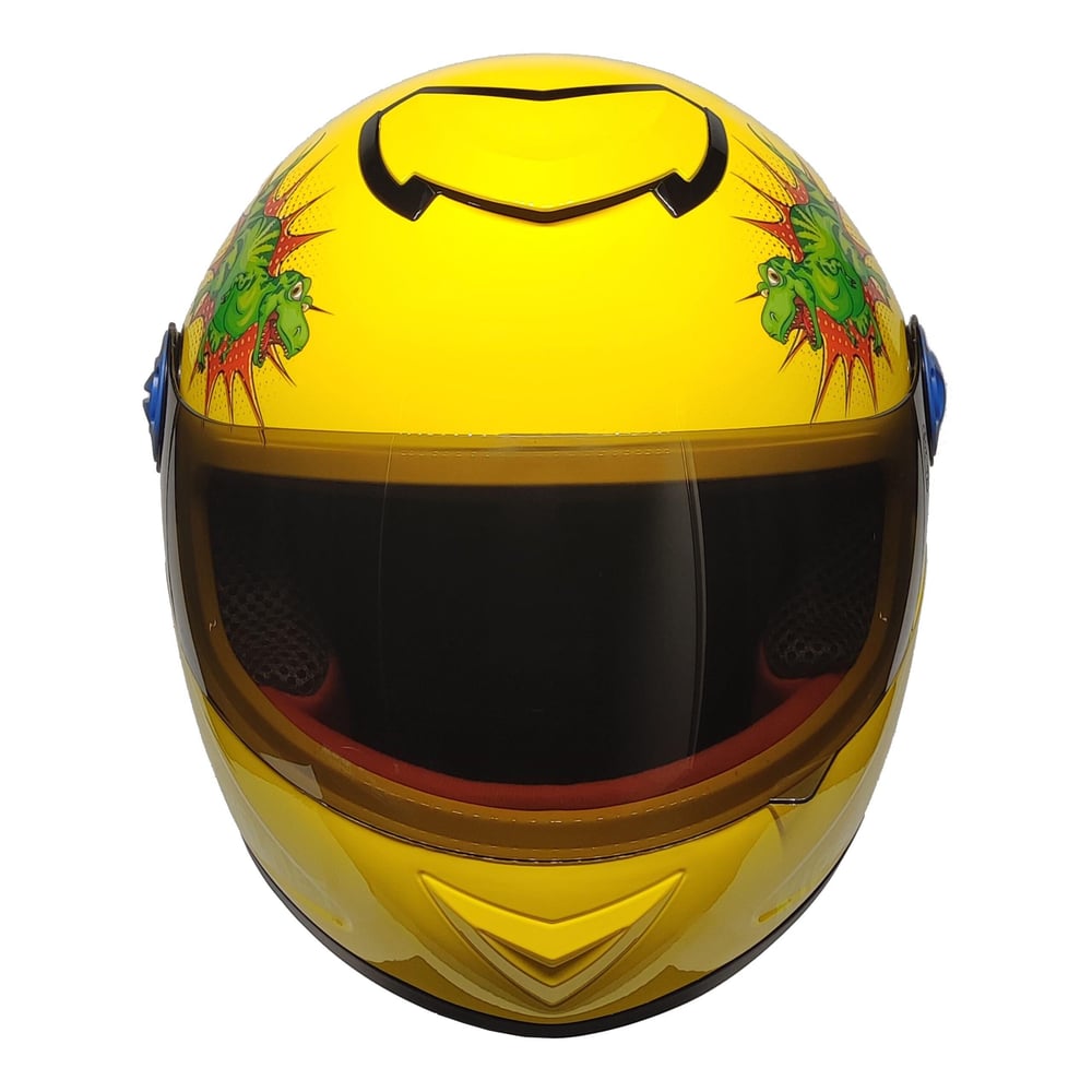 MTS Full Face Motosiklet Çocuk Kaskı K9 Dino Yellow