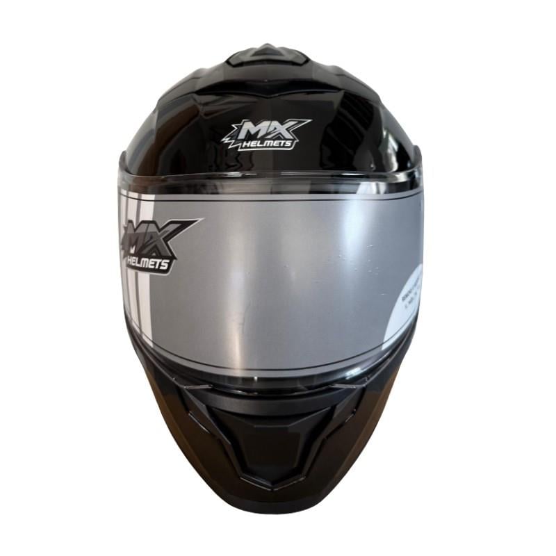 MX 962 Çene Açılır Motosiklet Kaskı MX1 Parlak Siyah