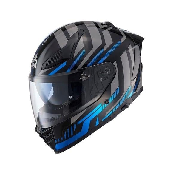Nukro 853 Power Blue Black Full Face Motosiklet Kaskı