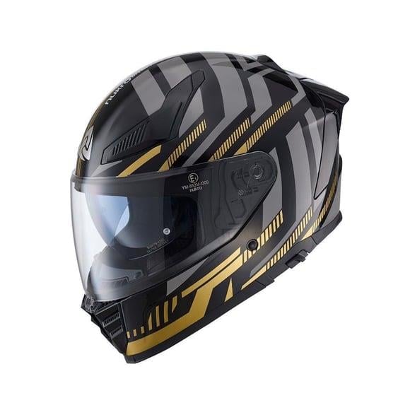 Nukro 853 Power Gold Black Full Face Motosiklet Kaskı