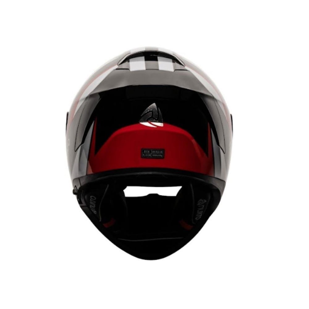 Nukro 853 Shine Red White Full Face Motosiklet Kaskı