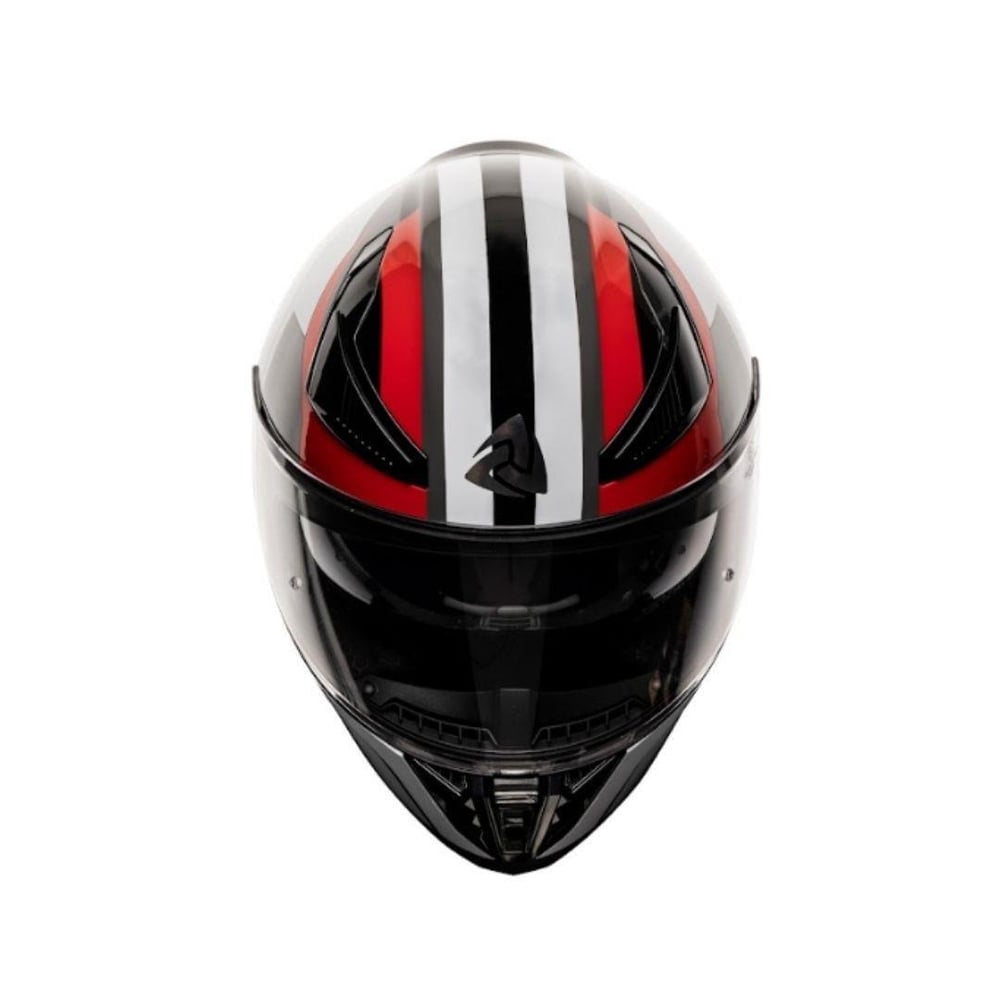 Nukro 853 Shine Red White Full Face Motosiklet Kaskı