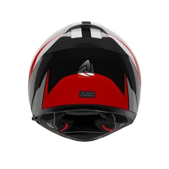 Nukro 853 Shine Red White Full Face Motosiklet Kaskı