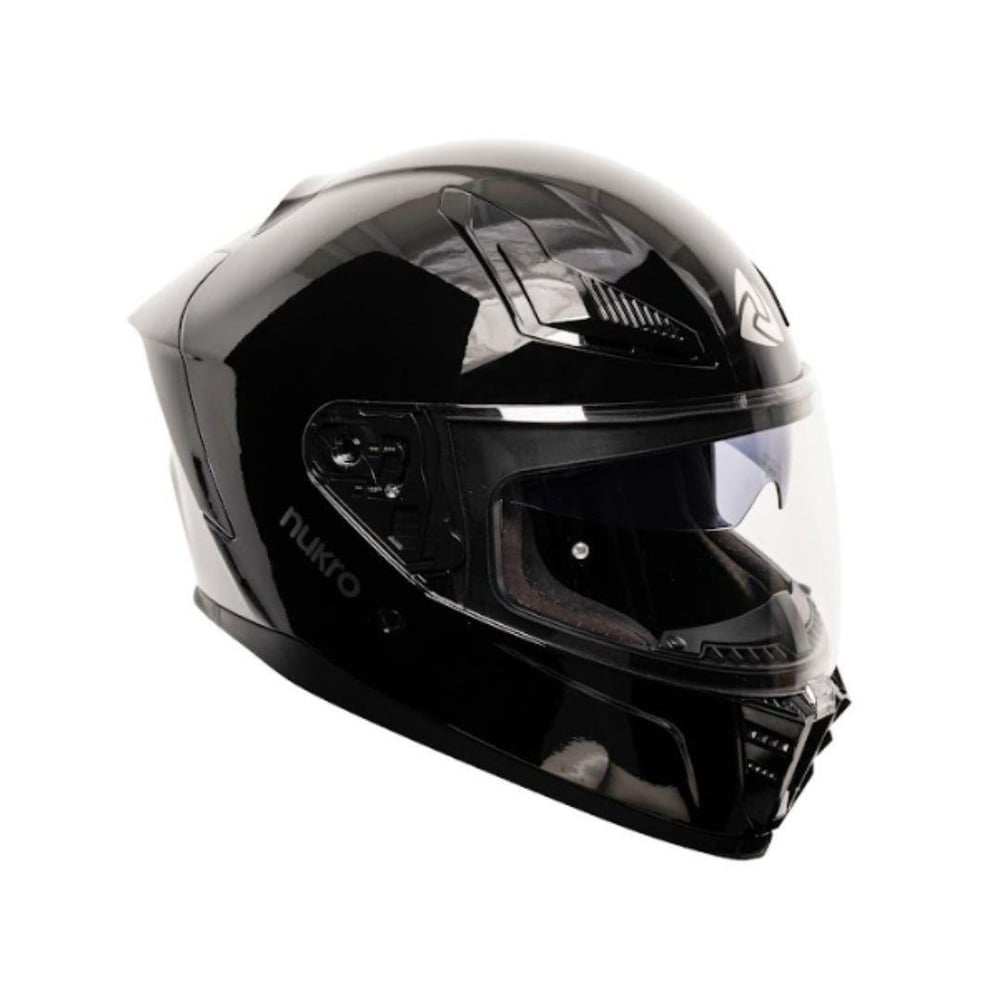 Nukro 853 Solid Gloss Black Full Face Motosiklet Kaskı