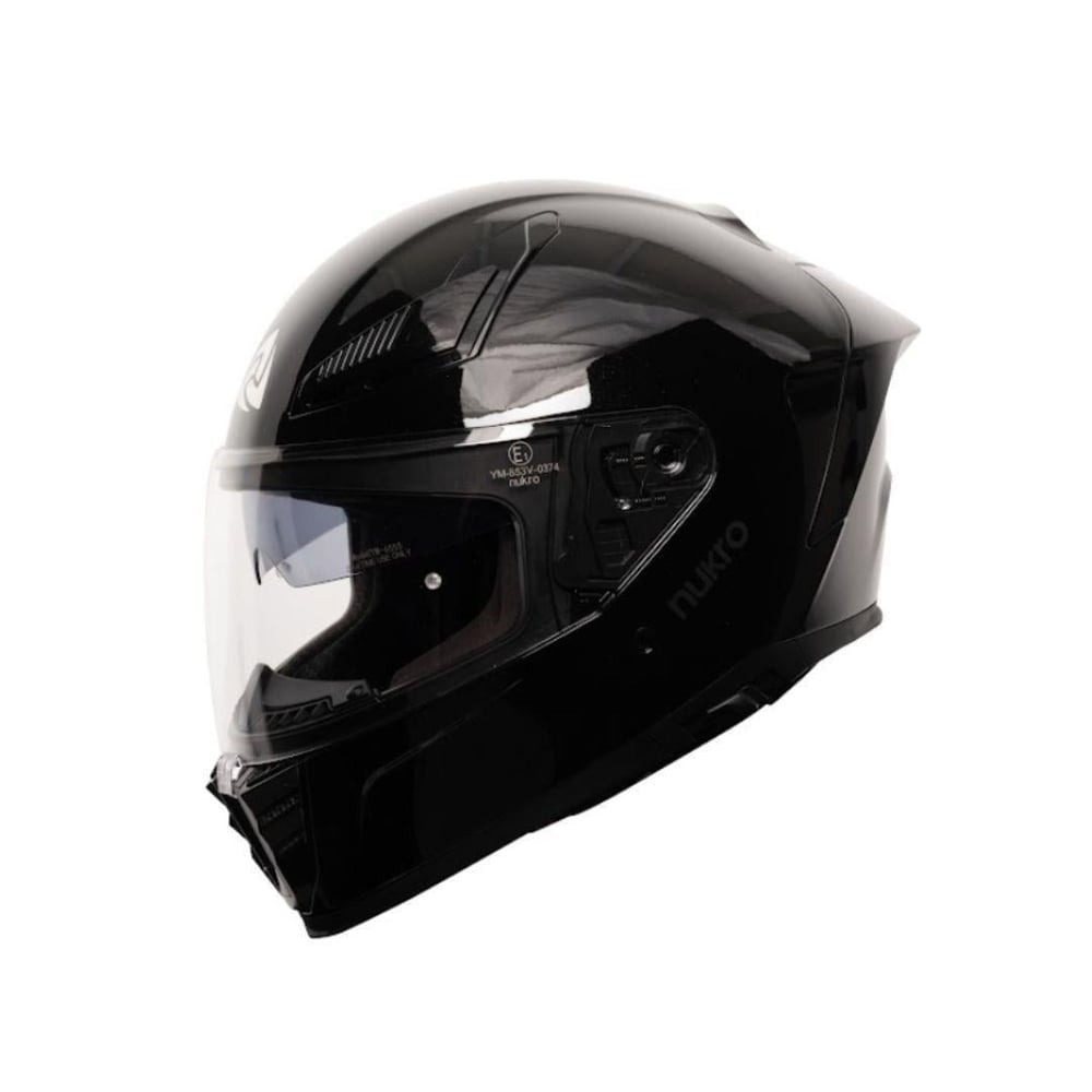 Nukro 853 Solid Gloss Black Full Face Motosiklet Kaskı
