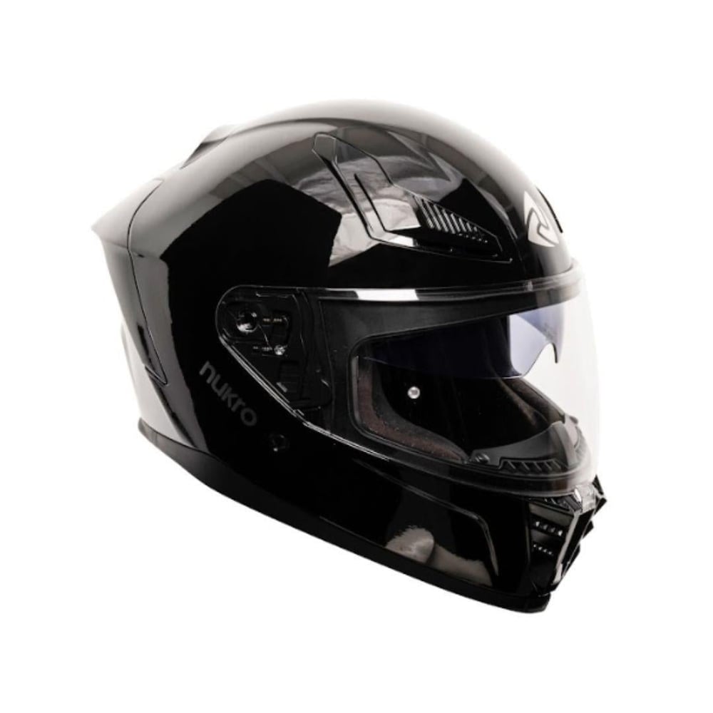 Nukro 853 Solid Gloss Black Full Face Motosiklet Kaskı
