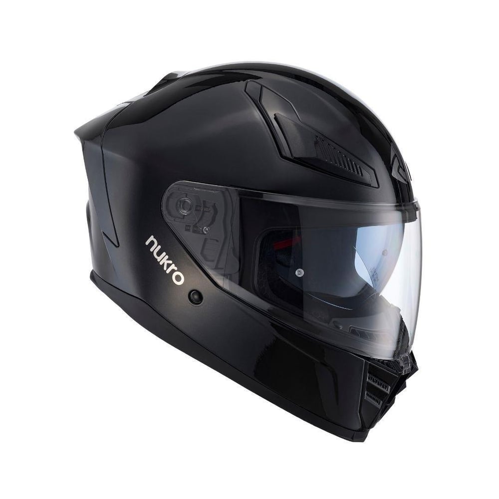 Nukro 853 Solid Gloss Black Full Face Motosiklet Kaskı