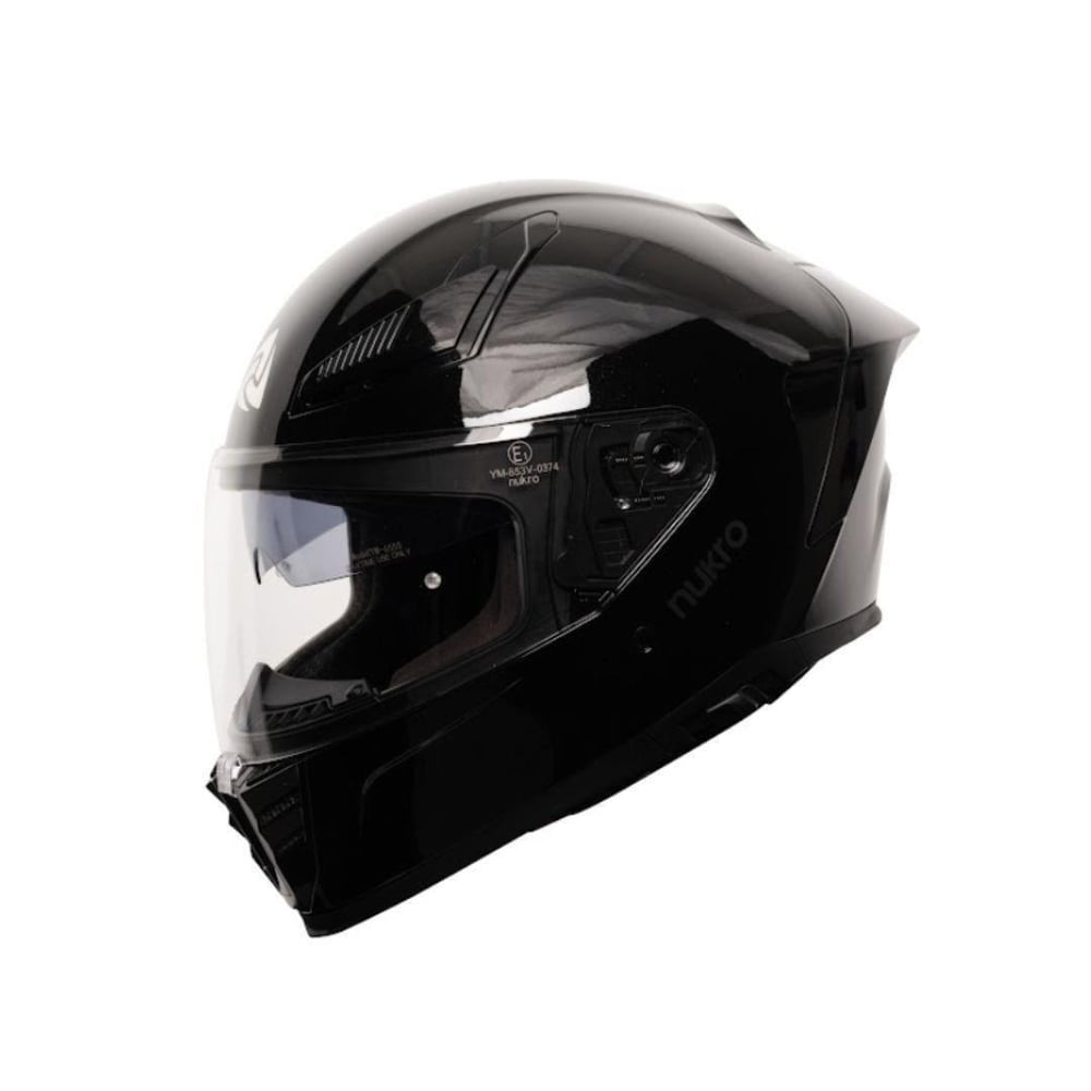 Nukro 853 Solid Gloss Black Full Face Motosiklet Kaskı