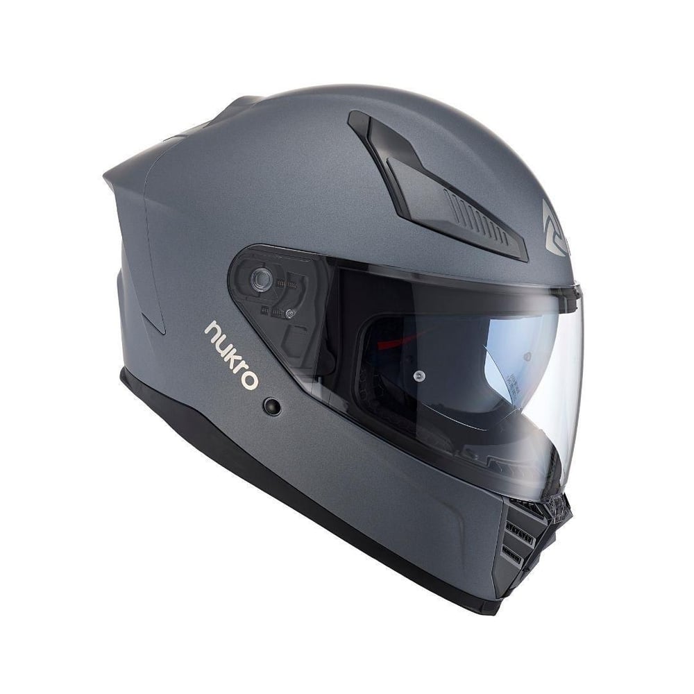 Nukro 853 Solid Matt Silver Full Face Motosiklet Kaskı
