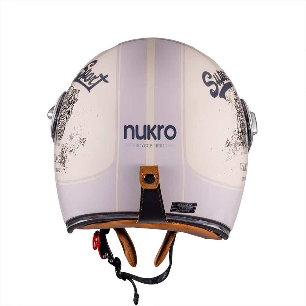 Nukro B-108 Super Sport Cream Grey Yazlık Motosiklet Kaskı
