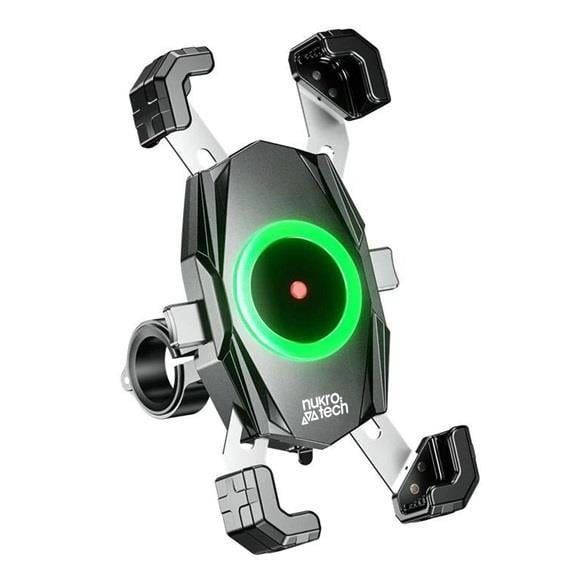 Nukrotech M22 Plus Wireles Şarjlı Ve Type C Telefon Tutucu Gidon Ve Ayna Bağlantılı