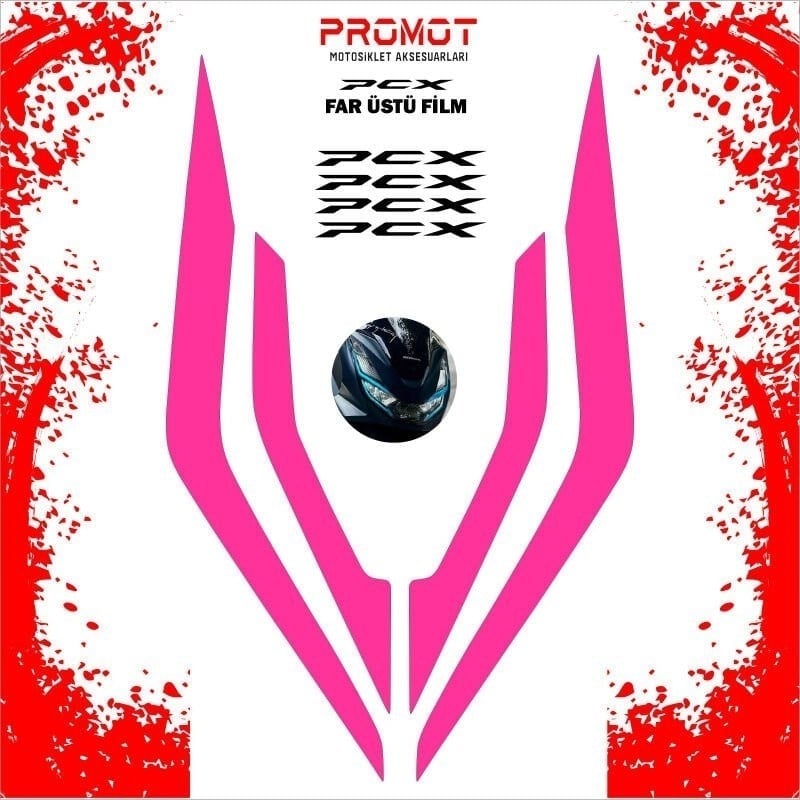 Promot Far Üstü Film Pembe - Honda PCX (2021-2024)