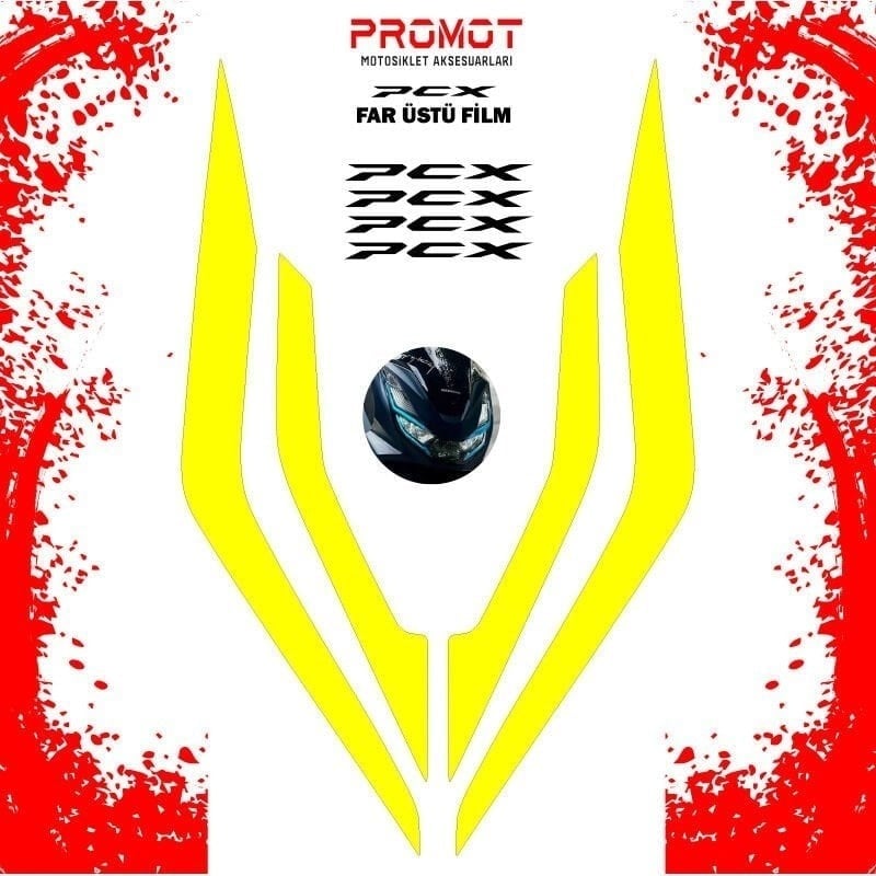 Promot Far Üstü Film Sarı - Honda PCX (2021-2024)
