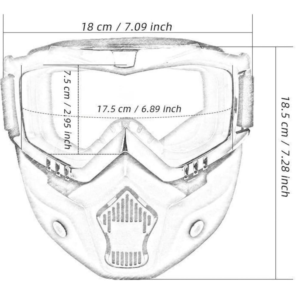 Prosev Motosiklet Kask Maskesi ve Gözlüğü MKM Siyah