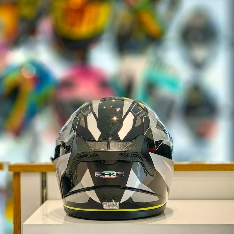 RHKC 528 Çenesiz Vizörlü Yazlık Kask Siyah/Gri/Neon Sarı