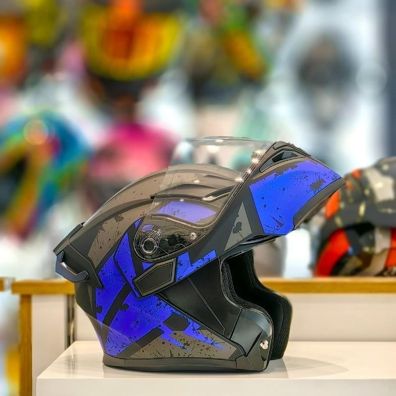 RHKC 902 Çene Açılır Vizörlü Kask Siyah Mavi