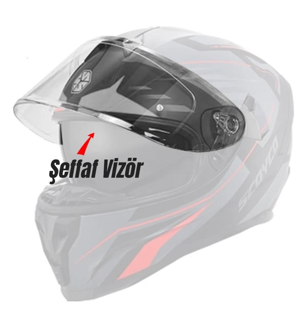 Scoyco FF-871 Kask Camı Şeffaf