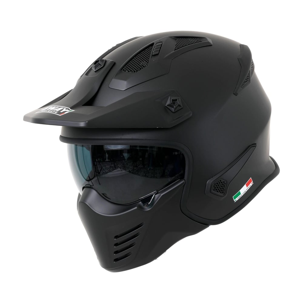 Sway 726x Tokyo Mat Siyah Modüler Motosiklet Kaskı