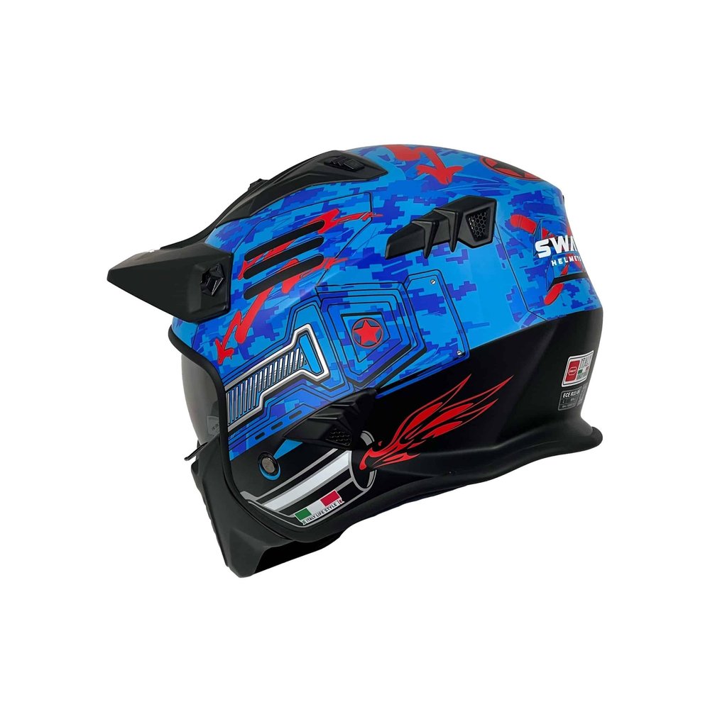 Sway 726x Tokyo Trooper Blue Modüler Motosiklet Kaskı