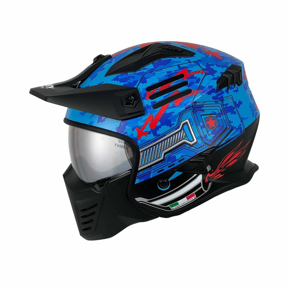 Sway 726x Tokyo Trooper Blue Modüler Motosiklet Kaskı