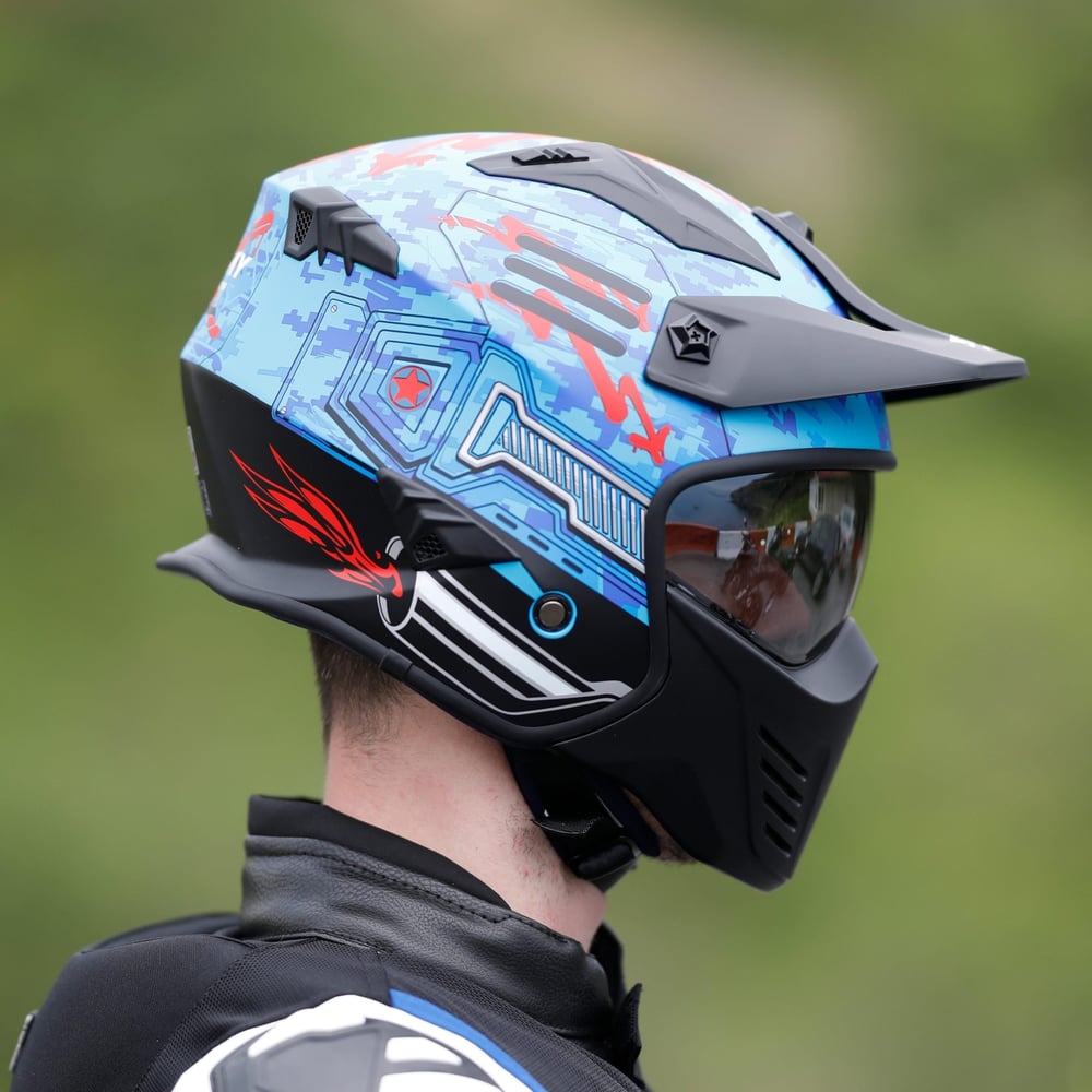 Sway 726x Tokyo Trooper Blue Modüler Motosiklet Kaskı