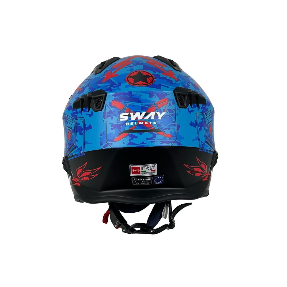 Sway 726x Tokyo Trooper Blue Modüler Motosiklet Kaskı