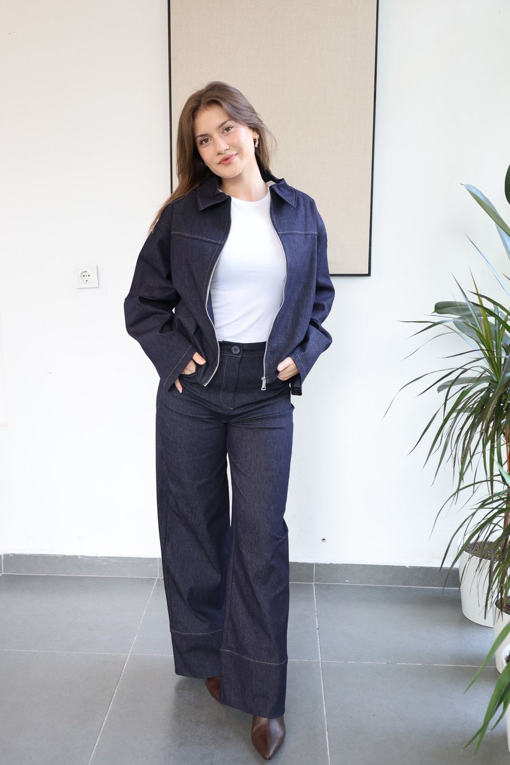 Denim  Bomber Ceket Pantolon Takım