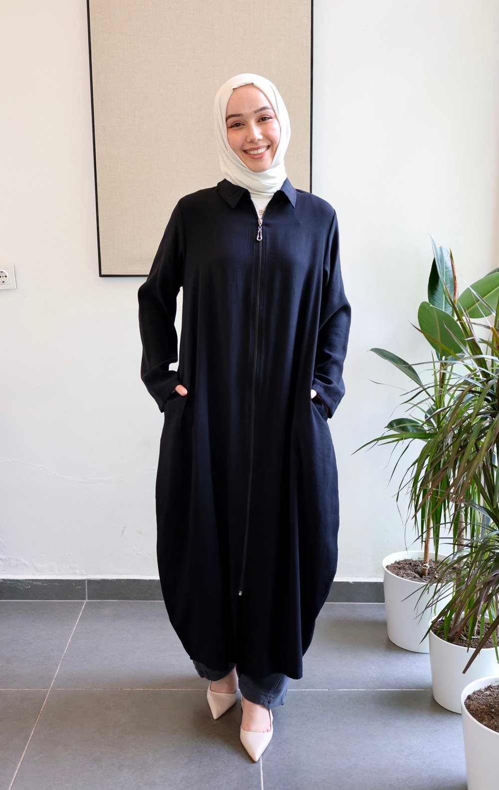 Giy Çık Kap Model Yırtmaç Detay - Siyah