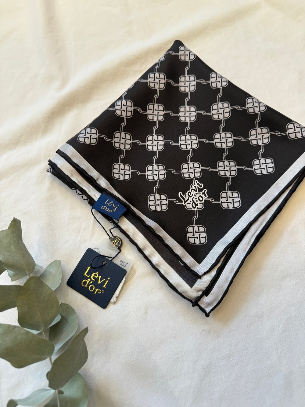 Levidor Twill İpek Eşarp - Siyah