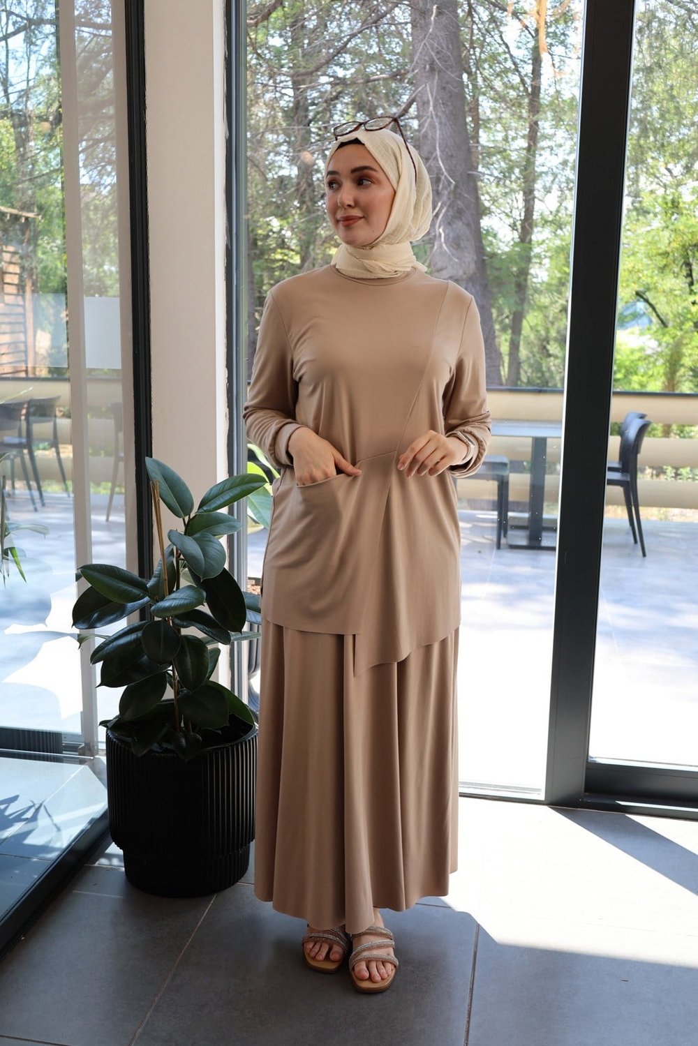 Lina Etek Takım - Krem