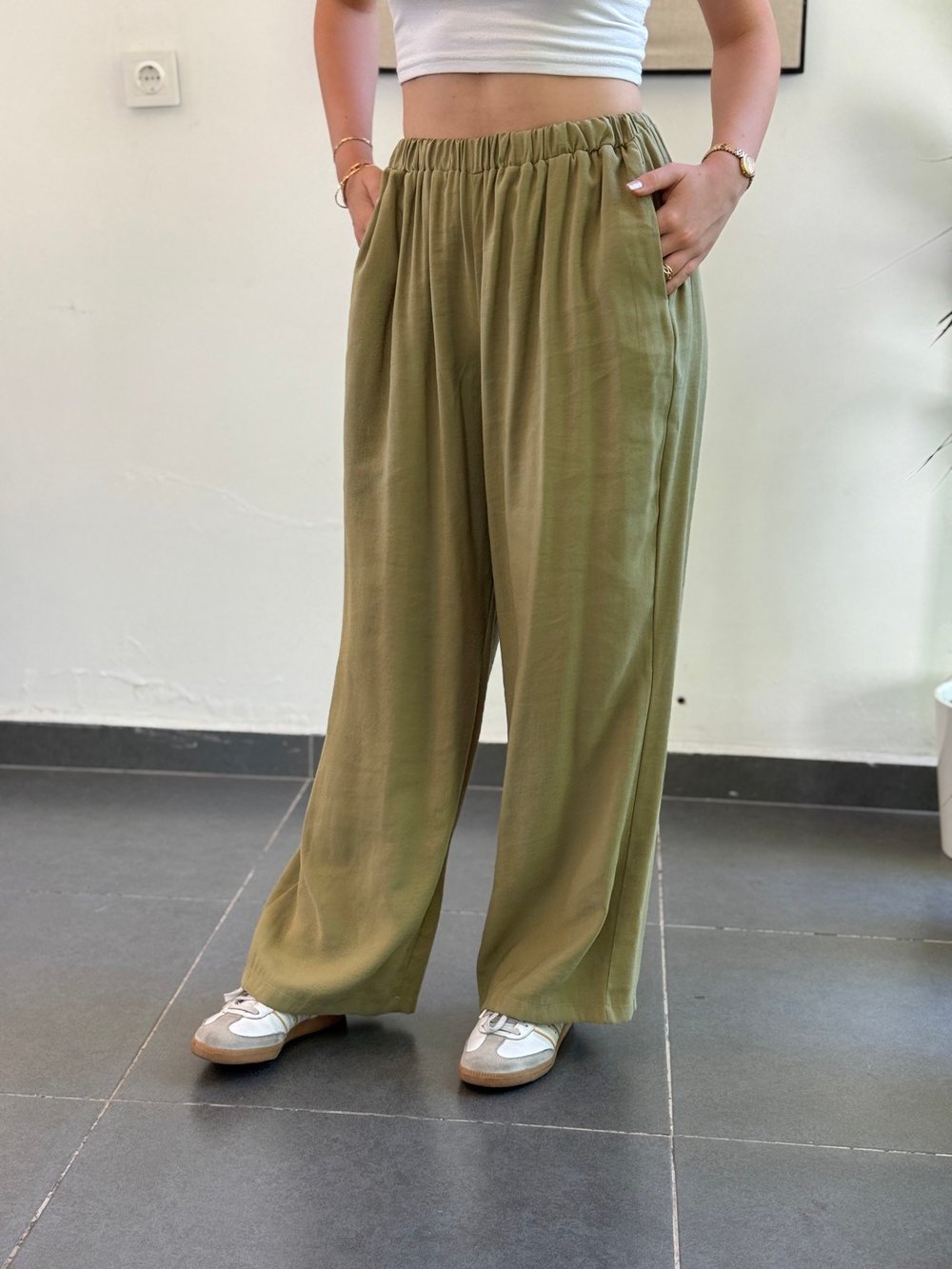 Modal Kumaş Rahat Pantolon - Yeşil