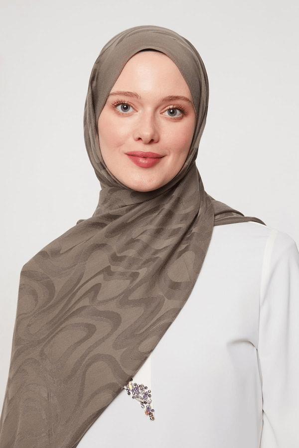 Soyut Desen Grazia Şal - Vizon