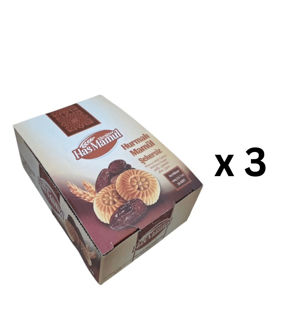 Sugar Free Date Maamoul 16 Pieces Box 448g x 3