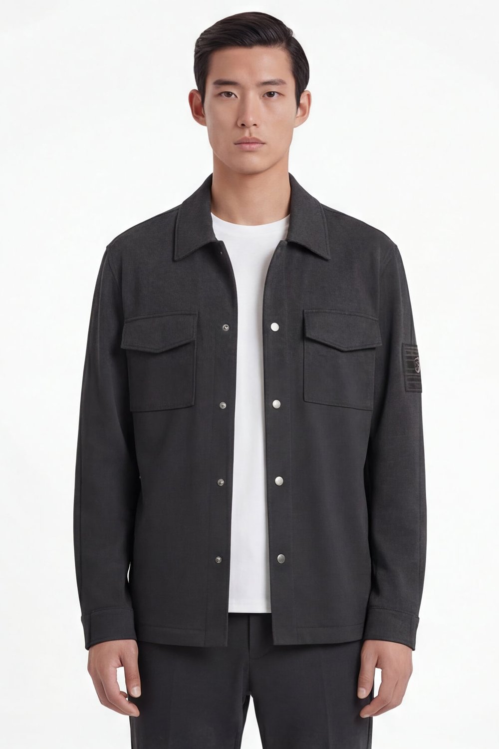 Giotelli Erkek Antrasit Dar Kesim Slim Fit Viskon Dokuma Bomber Ceketli Takım