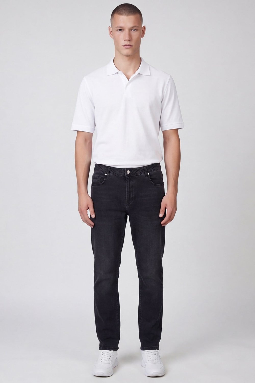 Giotelli Erkek Antrasit Dar Kesim Slim Fit Pamuklu Beş Cep Denim Pantolon