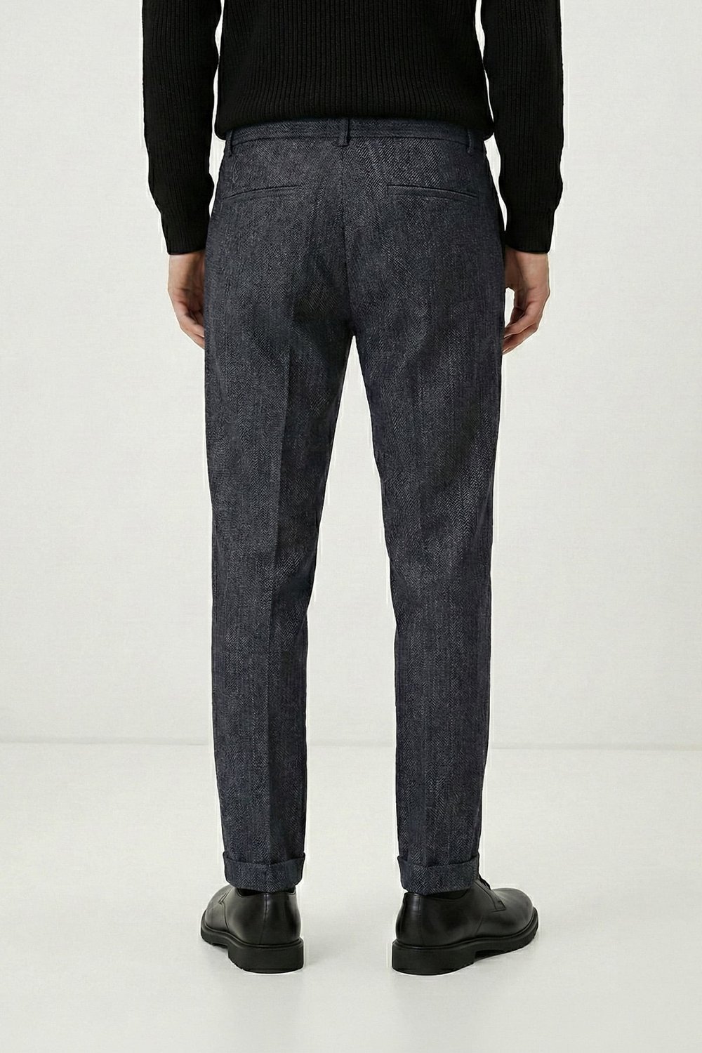 Giotelli Erkek Antrasit Dar Kesim Slim Fit Viskon Dokuma Normal Bel 6 Drop Pantolon