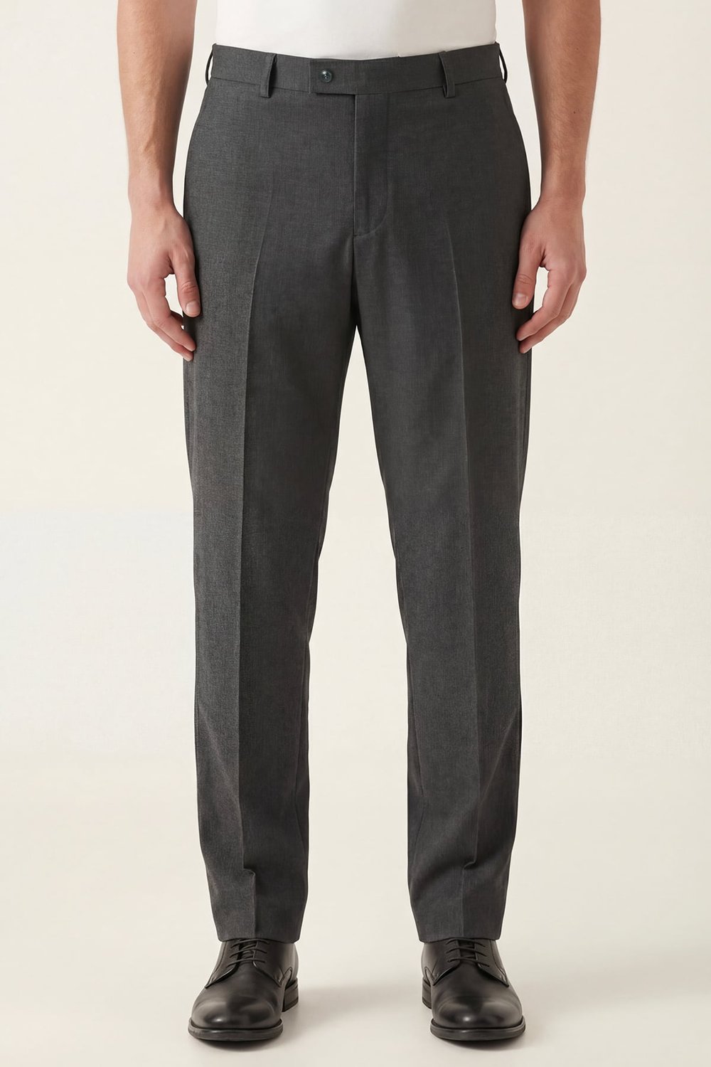 Giotelli Erkek Antrasit Dar Kesim Slim Fit %100 Yün Yan Cep Normal Bel Pantolon