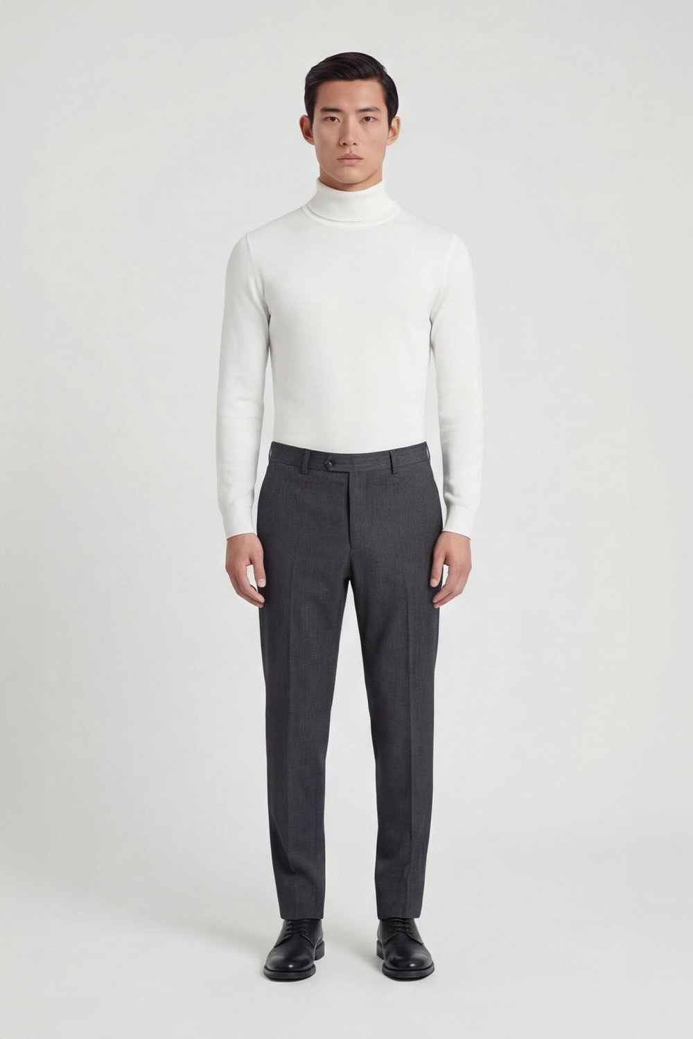Giotelli Erkek Antrasit Dar Kesim Slim Fit %100 Yün Normal Bel Pantolon