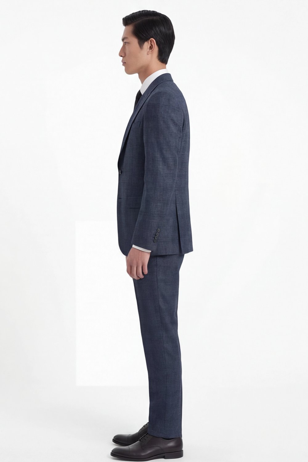Giotelli Erkek Lacivert Dar Kesim Slim Fit Viskon Dokuma Normal Bel 10 Drop Yelekli Klasik Takım Elbise