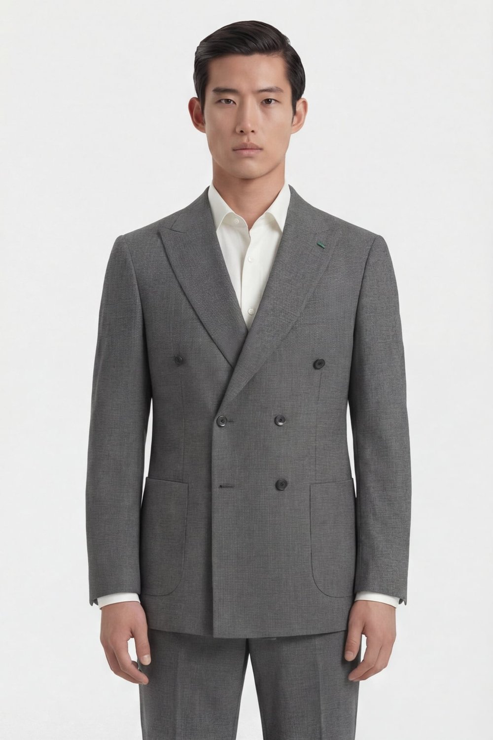 Giotelli Erkek Gri Dar Kesim Modern Fit Viskon Dokuma Normal Bel 6 Drop Klasik Takım Elbise